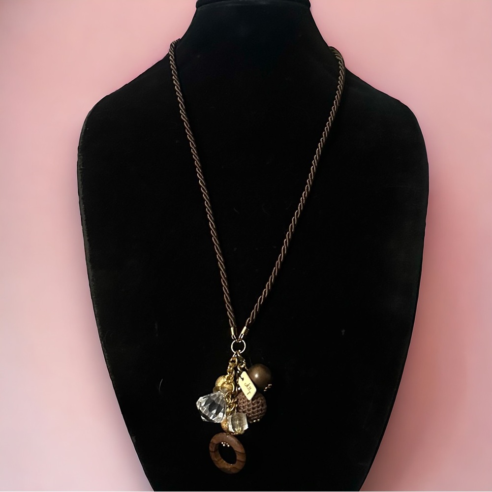 Milly cluster bead tassel rope necklace